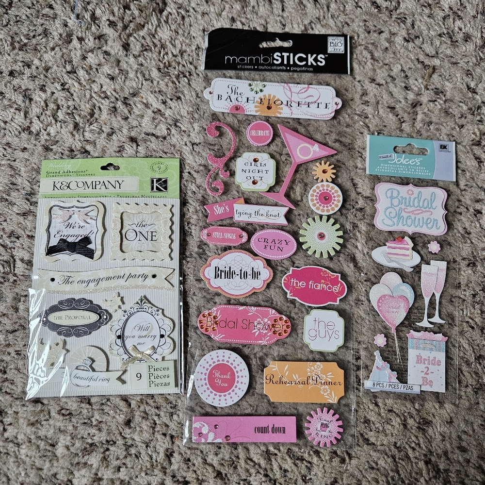 Bridal Shower and Engagement Party Scrapbook Stickers | Jolees